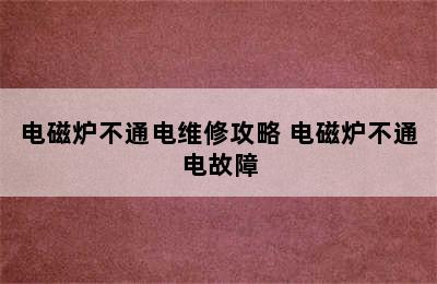 电磁炉不通电维修攻略 电磁炉不通电故障